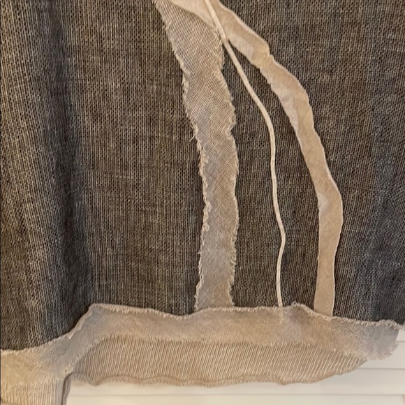 Jaskar Cream Embellished Detailed Black Graphic Asymmetrical Blouse Top Sweater - Picture 11 of 15